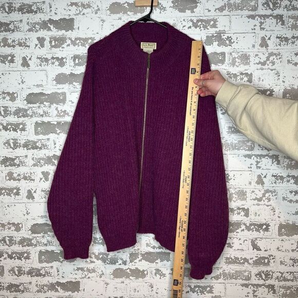 L.L. Bean | women vintage purple wool and alpac sweater with zipper - Picture 4 of 11